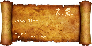 Kása Rita névjegykártya